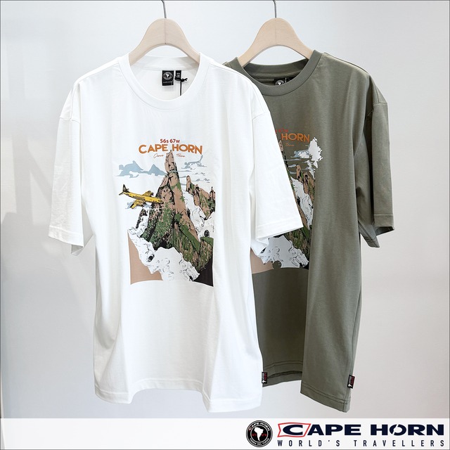 CAPE HORN アイコニックプリントTシャツ AYMOND (OFF/HUNTER) ※メンズ