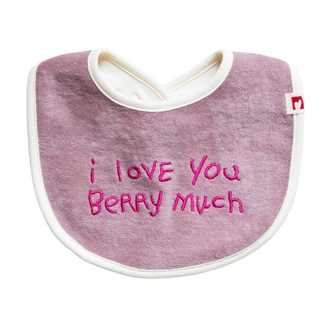 mwahmwah / Lettering Bib / Bubblegum Pink