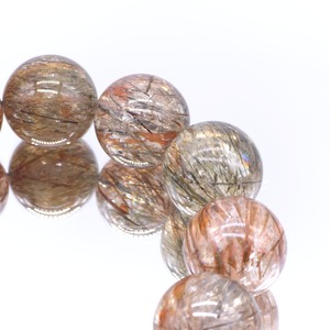 [トップクォリティ][超大粒][高透明度]フォリエーテッドマイカインクォーツブレスレット 19mm 手首17cm
