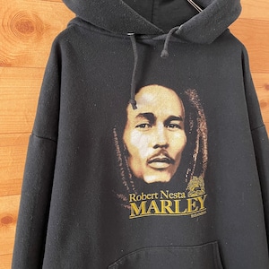 【BOB MARLEY】ボブマーリー 顔 プリント オフィシャル パーカー プルオーバー コピーライト US古着 アメリカ古着