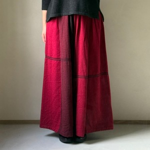 5) ワイドパンツ ロング ウールミックス RD/BR● 玉木新雌 tamaki niime