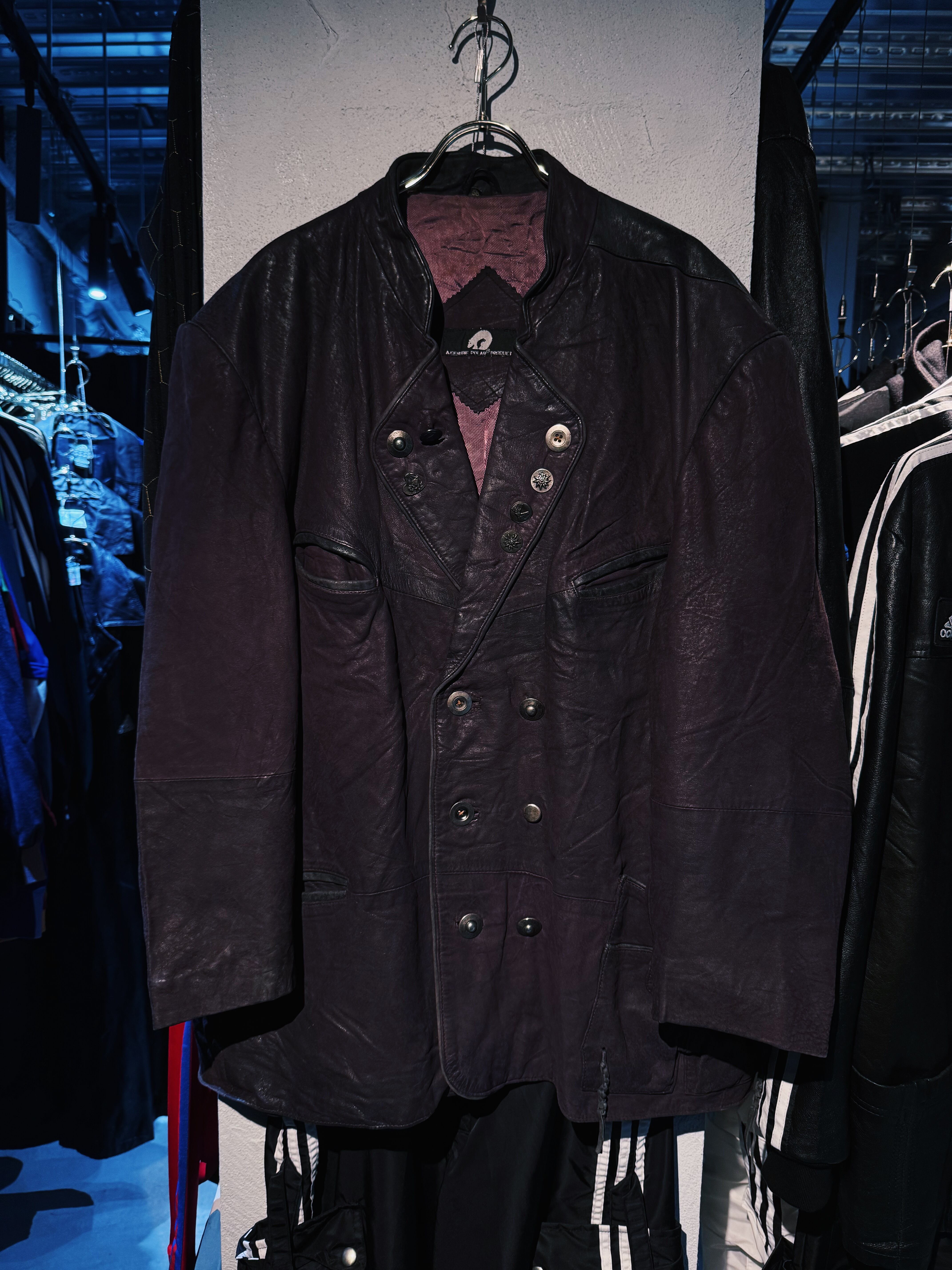 【D4C】80’s EURO VINTAGE "Tyrolean”double breasted leather jacket