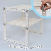 Belca(ベルカ) 日本製 キッチン収納 シンク下フリーラック 伸縮タイプ 幅50~75×奥行30.3×高さ39.8cm ホワイト シンク下収納 2段 棚 VR-EXT