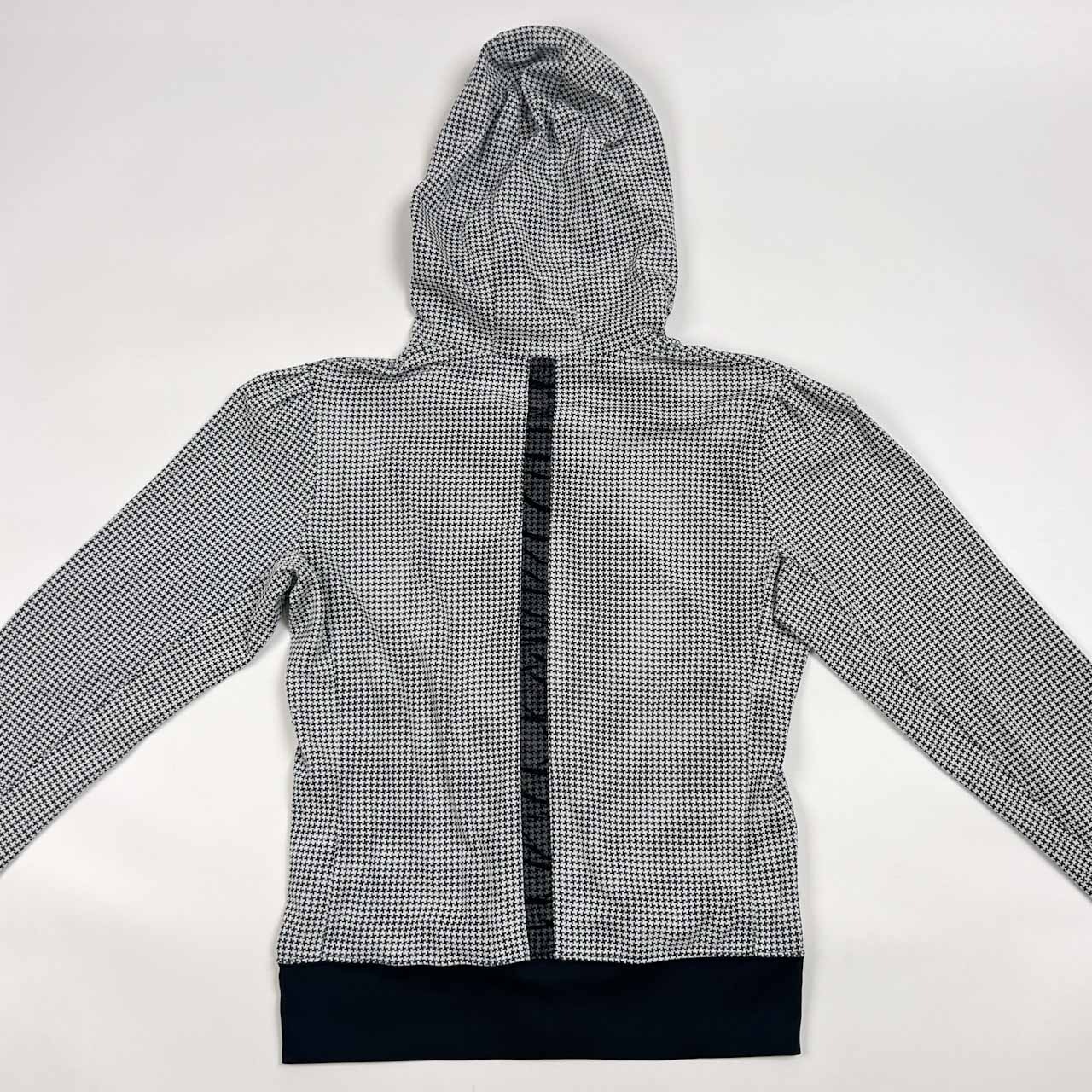 上下 SRIXON スリクソン 千鳥柄 セットアップ パーカー ショートパンツ M/ブラック×ホワイト レディース ゴルフ