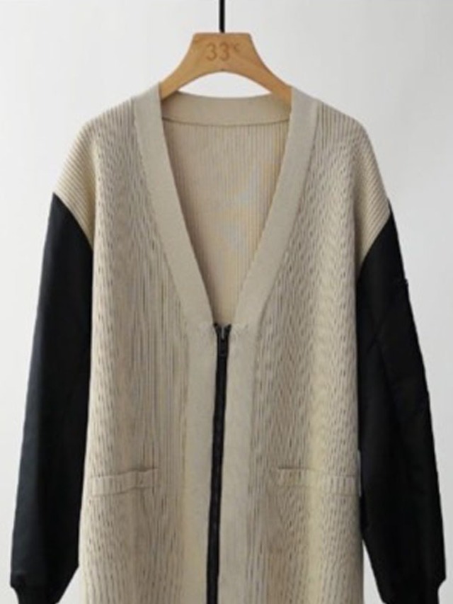 33℃　bc601701　ラメ糸ミリタリースリーブ 切替 Knit c/d