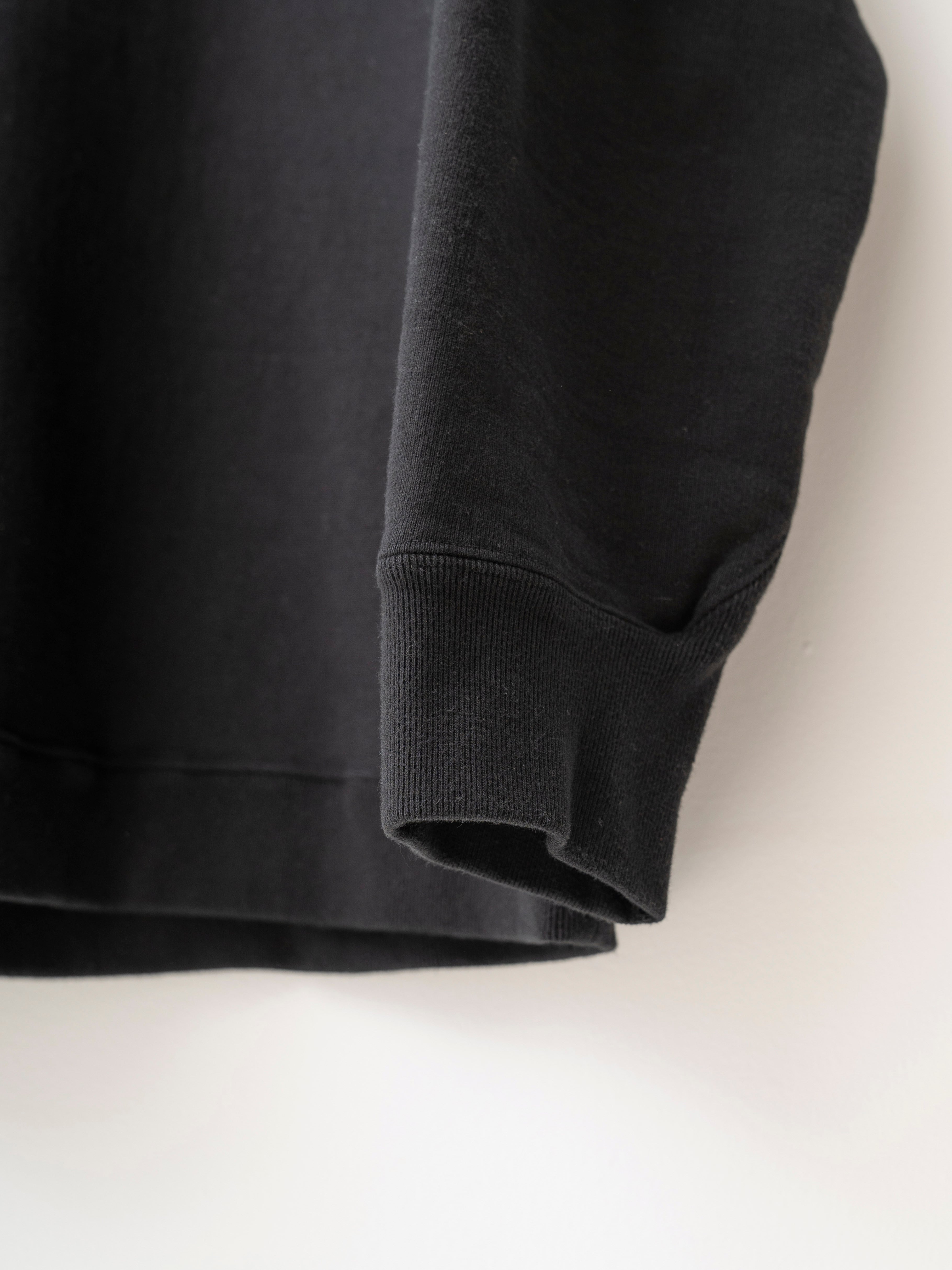 ATON GARMENT DYED URAKE OVERSIZED PULLOVER BLACK AT ATON GARMENT DYED URAKE OVERSIZED PULLOVER BLACK AT