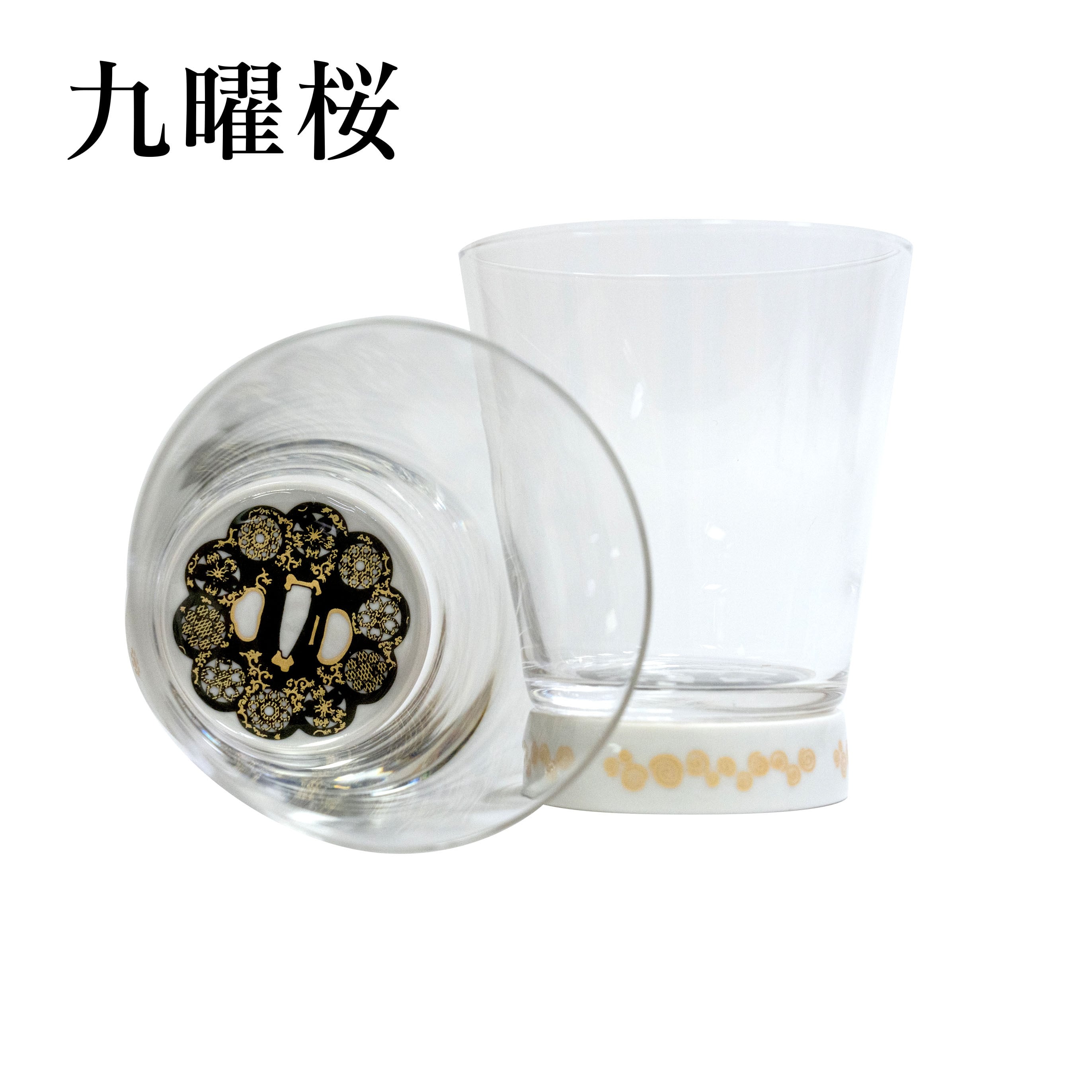 刀鐔グラス/白/九曜桜 Tsuba Glass / White / Kuyō Sakura【MGK-2601】