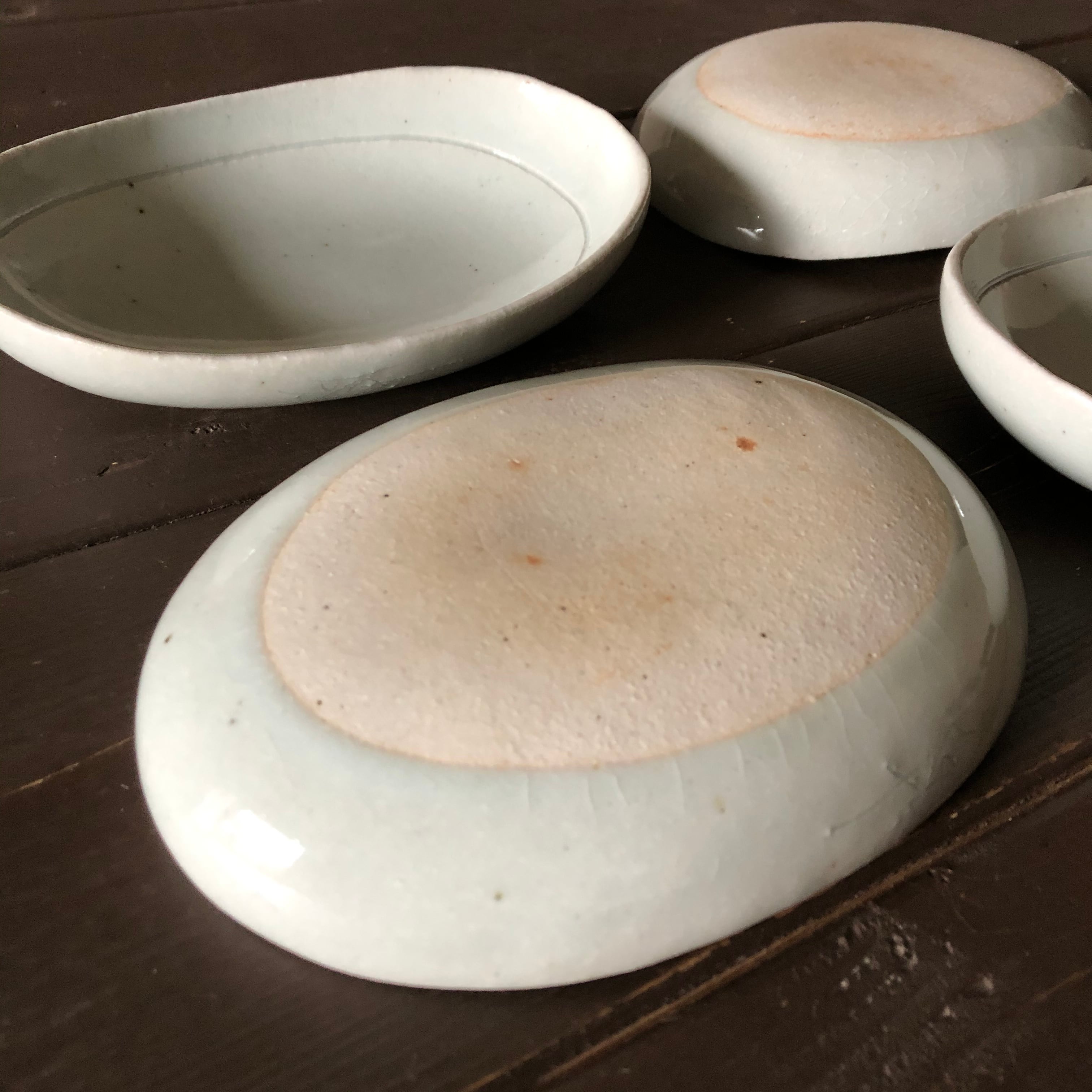 白土楕円皿】 | 柊・土工房