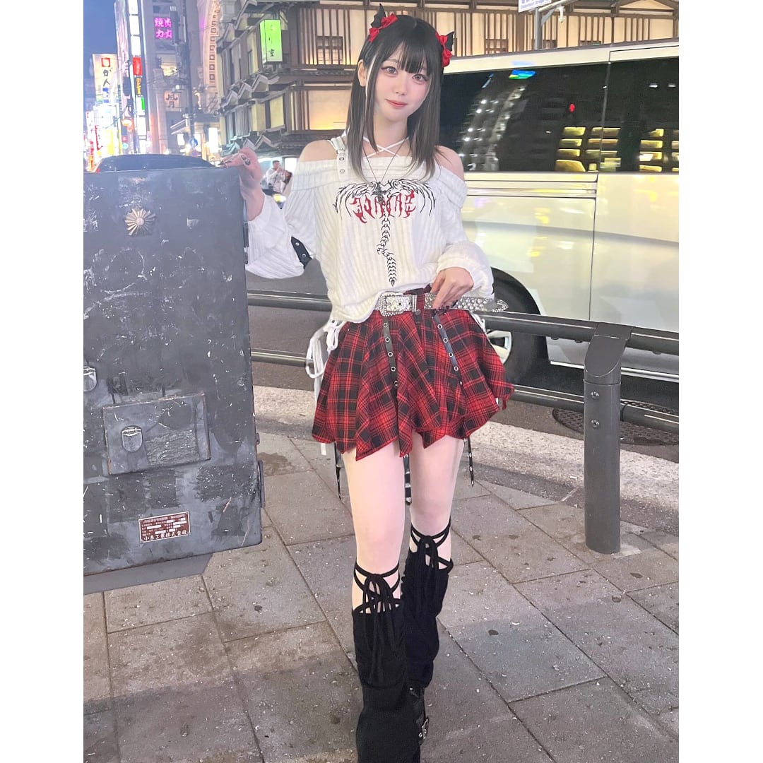 渋谷店で人気！】ベルトオフショル ギャザーリブニット