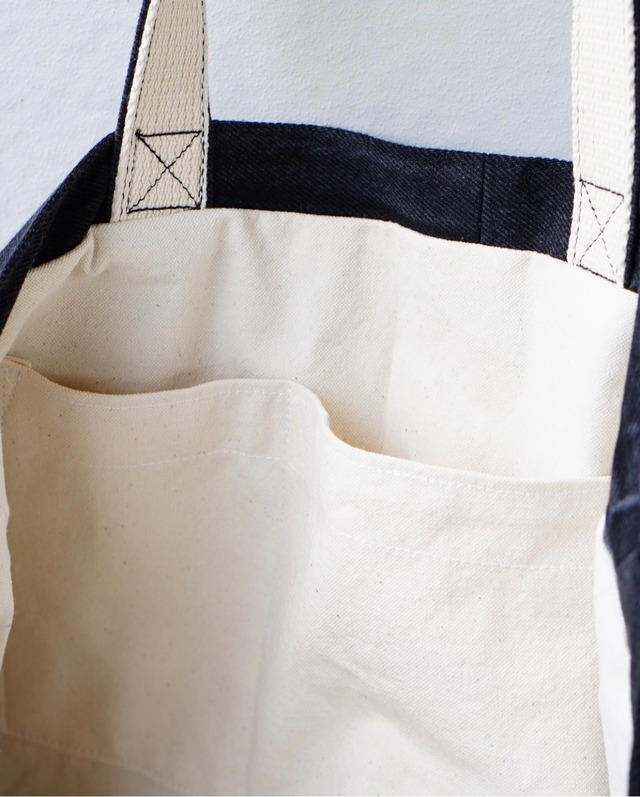 IMOCK-KOBE ZAC- DENIM PATCHWORK TOTE LARGE  BLACK