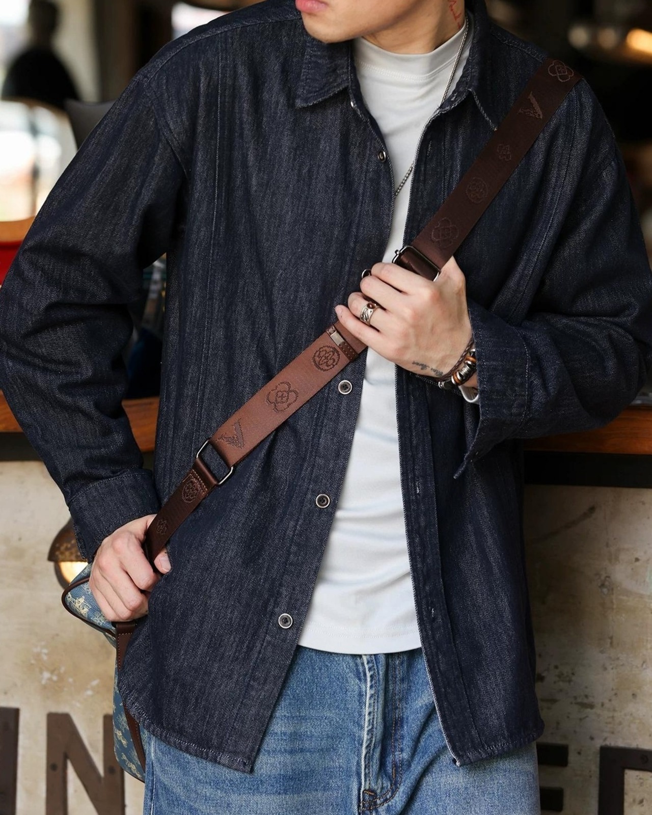 Retro Denim Long Sleeve Shirt  K0372