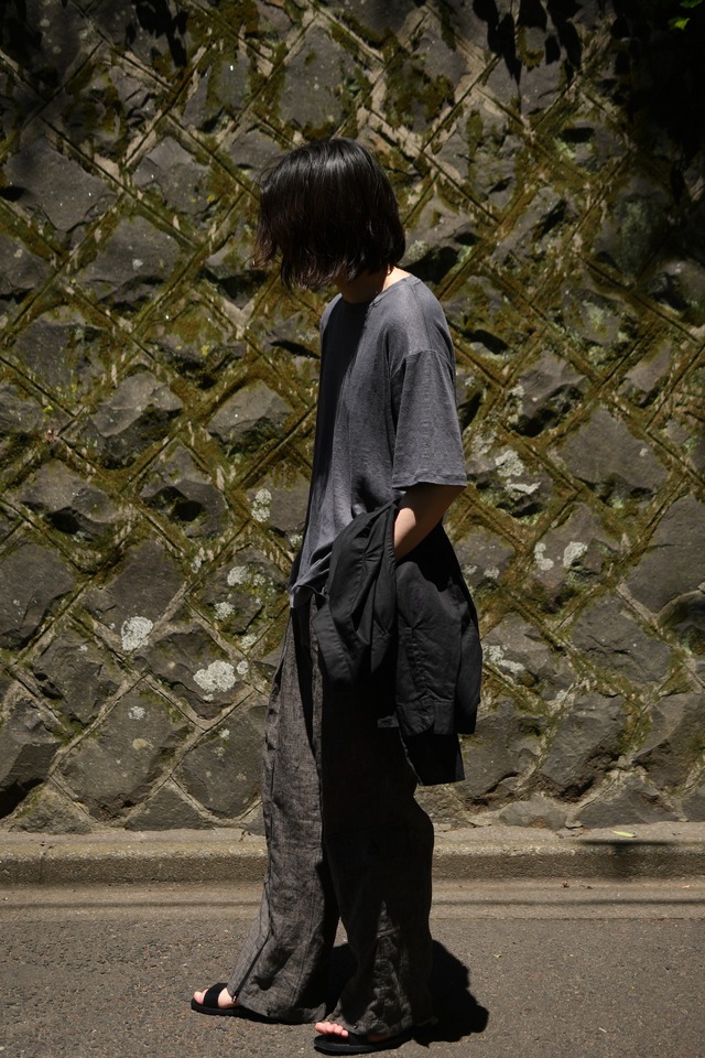 BATONER / NORMANDY LINEN T-SHIRT (GRAY , BLACK , BEIGE×BROWN)