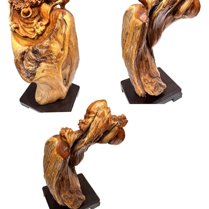 崖柏の木彫りカササギ登梅置物9 崖柏の木彫りカササギ登梅置物9 オンライン で 販売