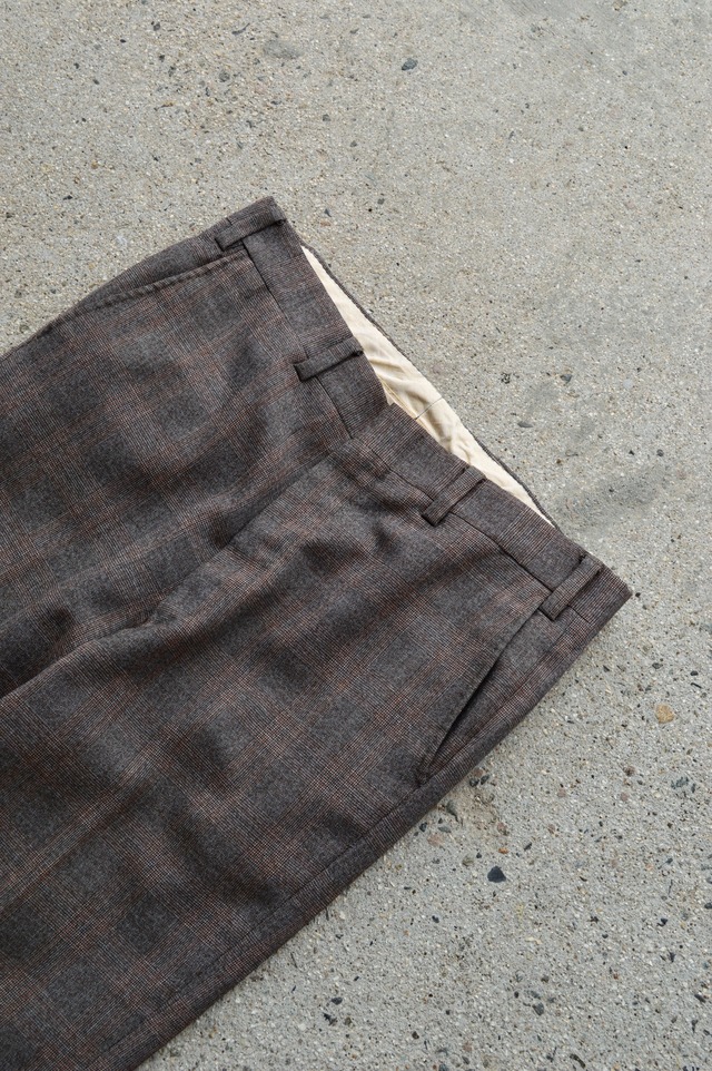 1970's Old Vintage Wool Flare Slacks Prince of Wales Check TALON ZiPPER オールドビンテージ 70s チェックウール フレアスラックス