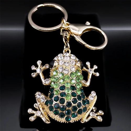 キーホルダー キーチェーン  ラインストーン 動物 アニマル インセクト チェーン リング 昆虫 車 鍵 レディース メンズ 素晴らしい 蛙 かえる