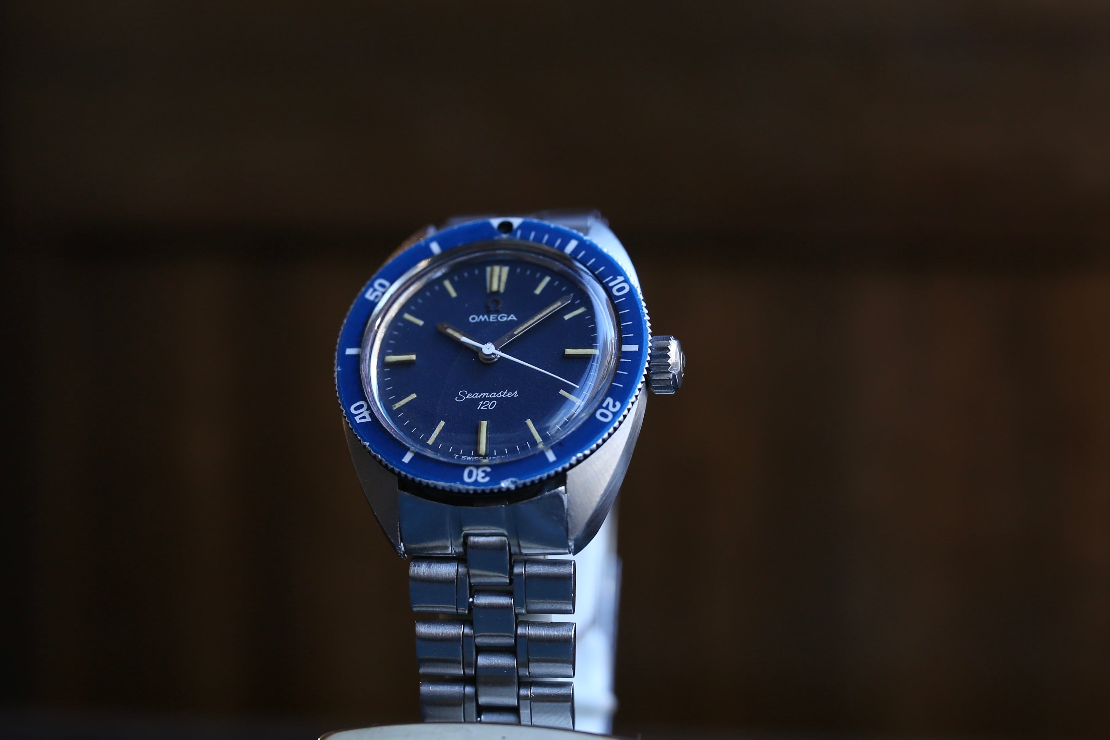 OMEGA】1969 シーマスター120 ボーイズサイズ ”ブルー” 手巻き 3連純正