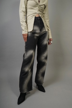 BLEACH DENIM PANTS  (BLACK) 2309-81-210E