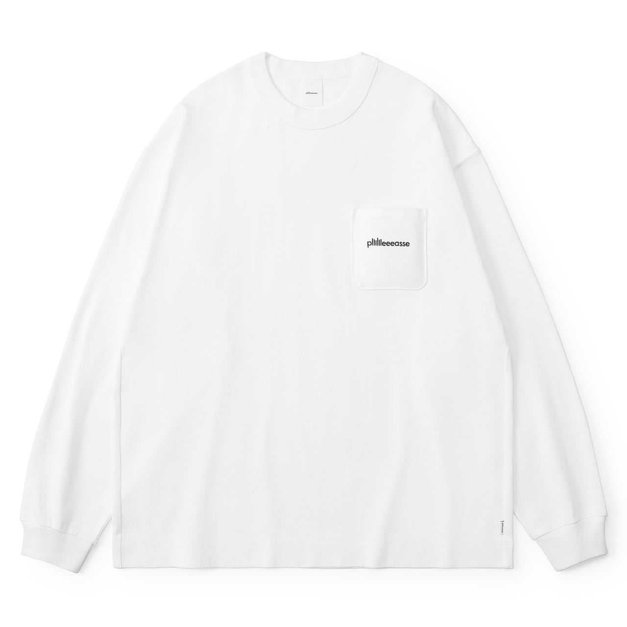 plllllleeeasse binding long sleeve pocket tee (WHITE) | plllllleeeasse