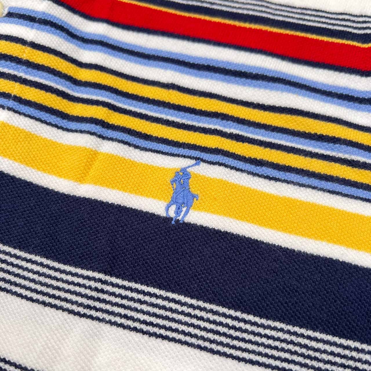 POLO RALPH LAUREN ポロ ラルフローレン マルチボーダー柄 半袖 ポロシャツ サイズ 170 /鹿の子