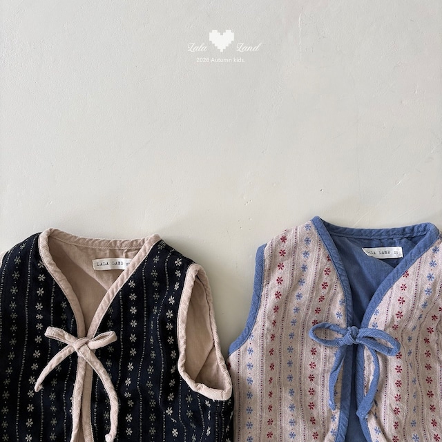 【取寄】lalaland|hippie double-face vest|ヒッピーダブルフェイスベスト|XS-XL|kids|26 autumn