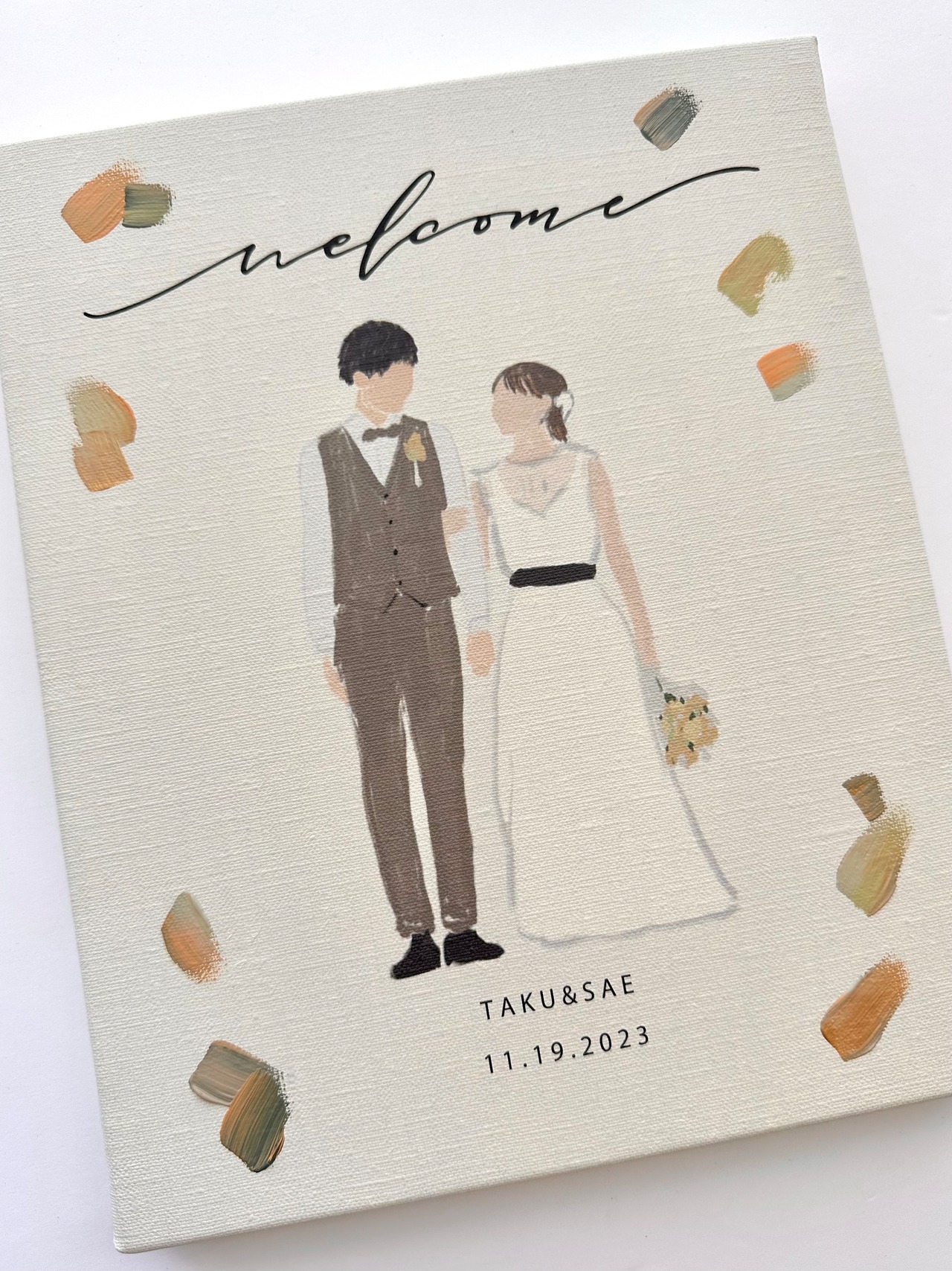 イラスト&絵の具入りキャンバスウェルカムボード