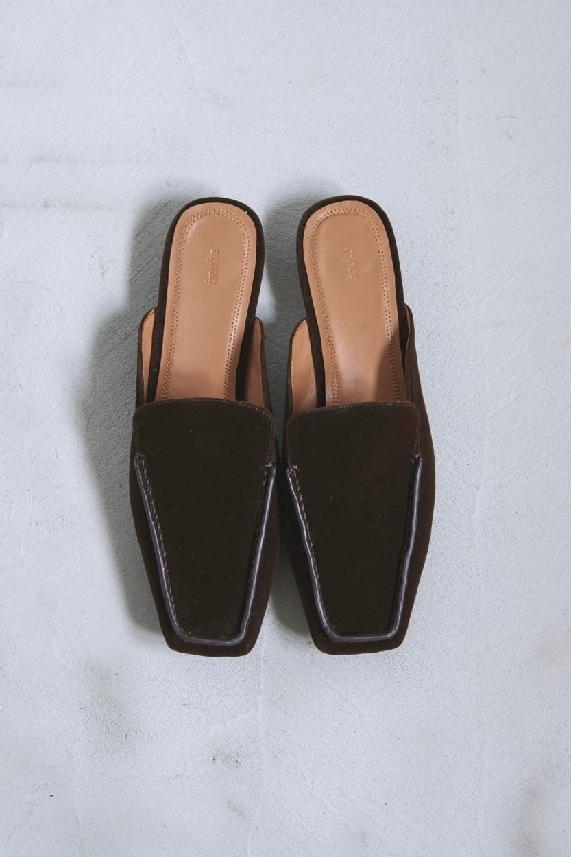 ànuke Velour Slide Shoes ベロアスライドシューズ Brown