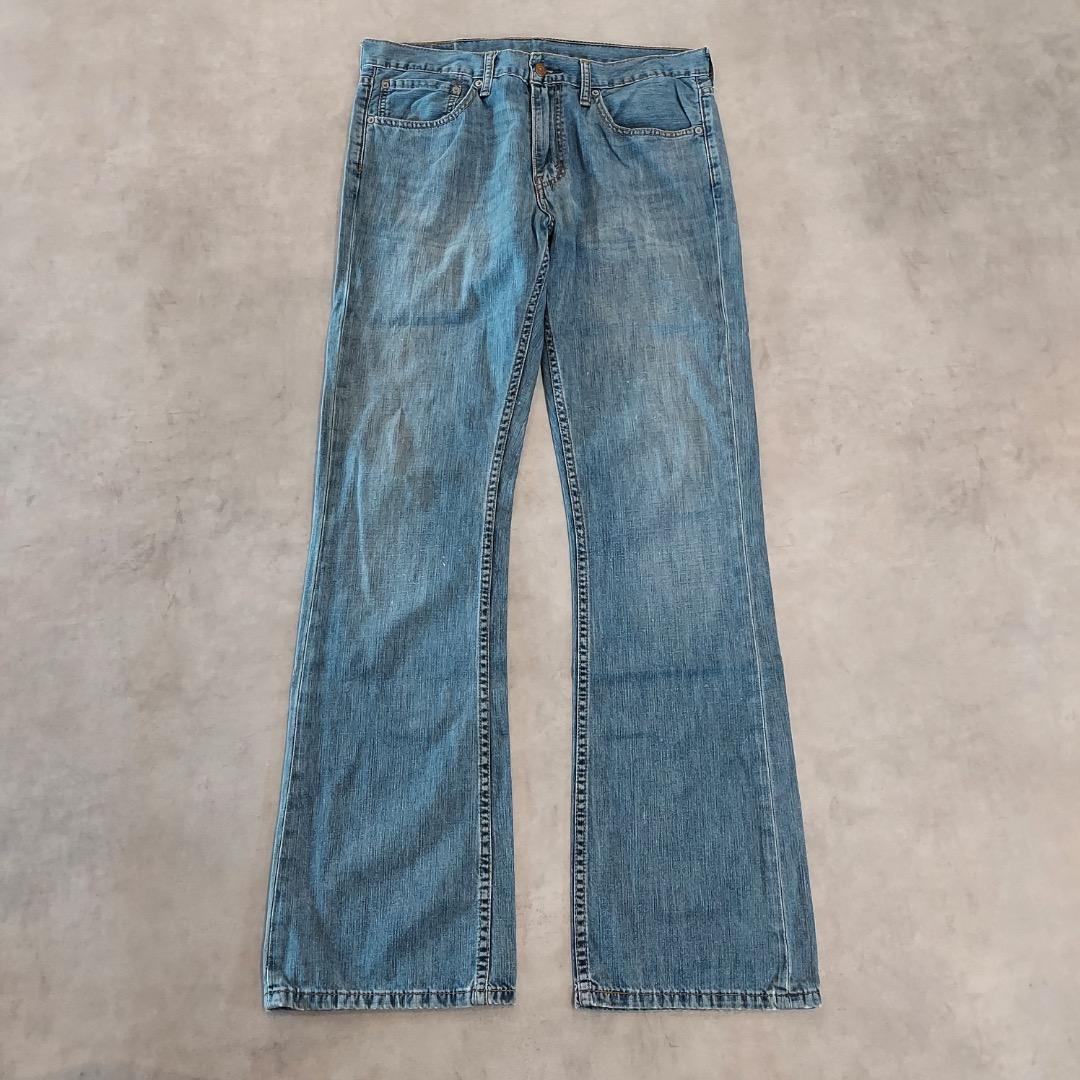 リーバイス527 Levis W34 フレア ブーツ 青 古着 ヒゲ 22193