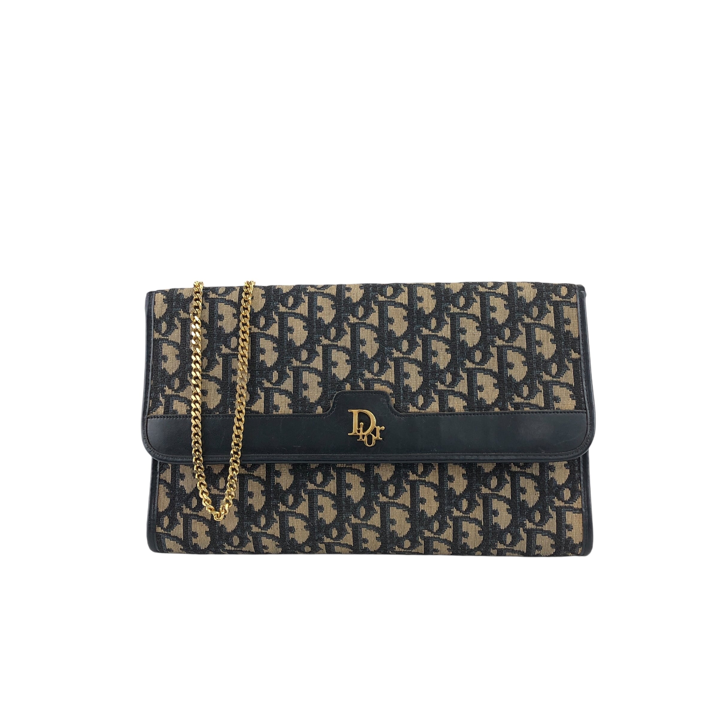 ★Christian Dior  クリスチャン ディオール  トロッター ショルダーバッグ ネイビー ロゴ ジャガード チェーン xsjebd Christian Dior クリスチャンディオール トロッター ショルダーバッグ