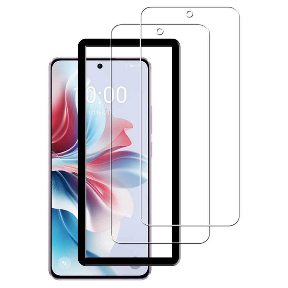 【人気】指紋認証 対応 OPPO Reno11 A 用の ガラスフィルム 強化ガラス日本旭硝子素材製 保護フィルム ガイド枠付き 2枚セット