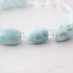 癒しの大粒ラリマーブレス［ラリマー／アクアマリン／水晶］