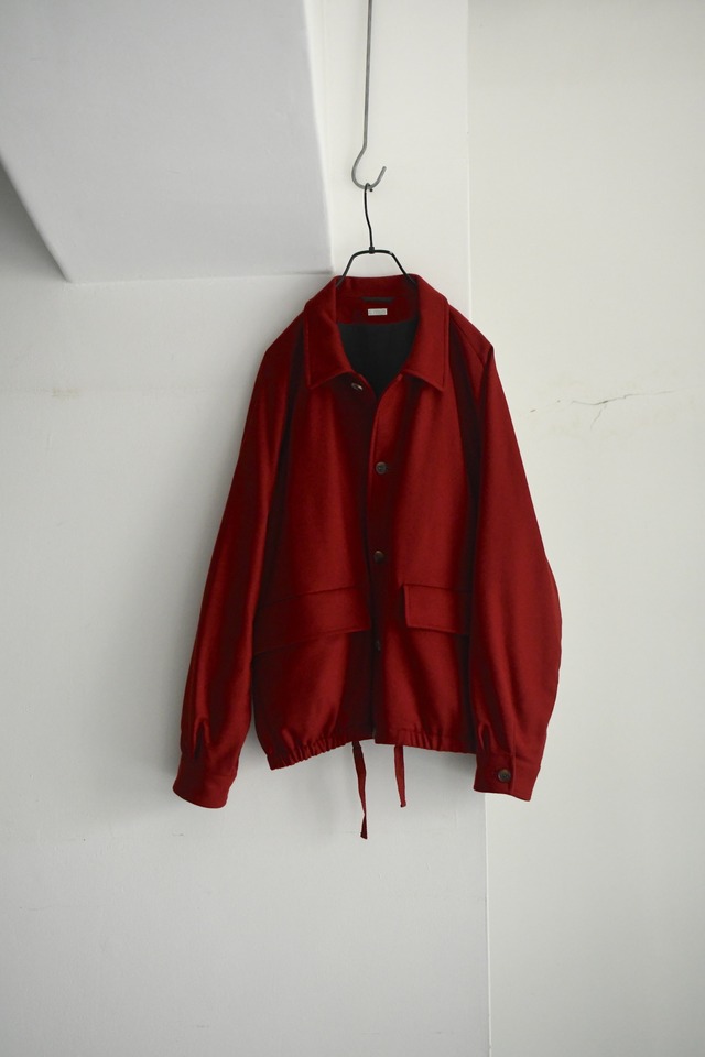 A.PRESSE / Vintage Attached Hood Zip Parka (GRAY×BURGUNDY)