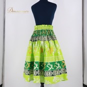 フラダンス 衣装 パウスカート グリーン系 黄緑 緑 ホヌ柄 ハワイアンプリ ント アロハ ハワイアン レッスン 練習 華やか 鮮やか かわいい シングル 明るい おしゃれ オレンジ系 ホワイト系 白 緑色 かわいい柄 フラ レッスンウェア パーティー衣装 スカート ダンス スタジオ リゾート風