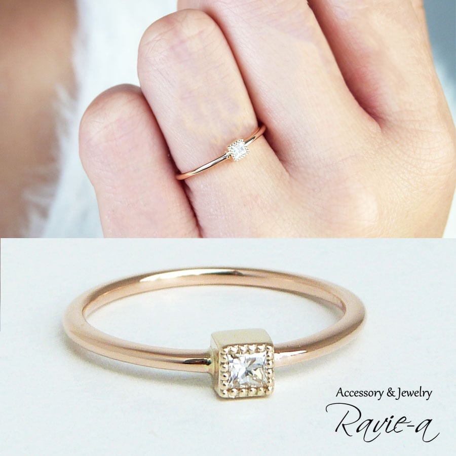 ホワイトゴールド✨10Pダイヤリング0.5ct✨素敵デザイン美品✨