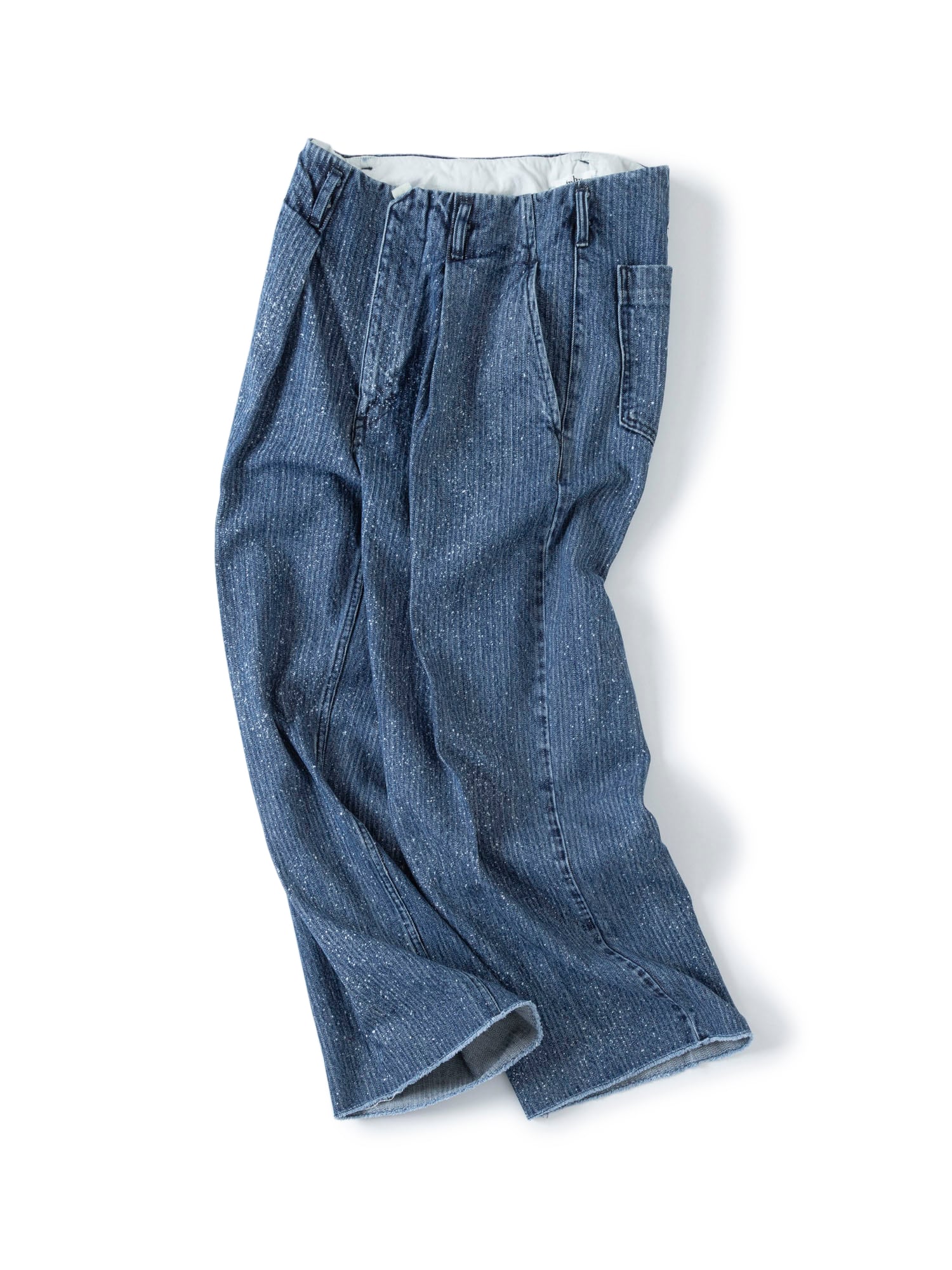 お*引様 saby TUCK BAGGY Stripe Denim Splash saby TUCK-BAGGY TYPE 2 - Stripe Denim Splash Vintage Wash - INDIGO