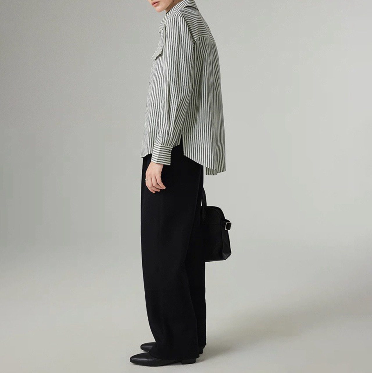 英国風 ストライプカラーシャツ H0013