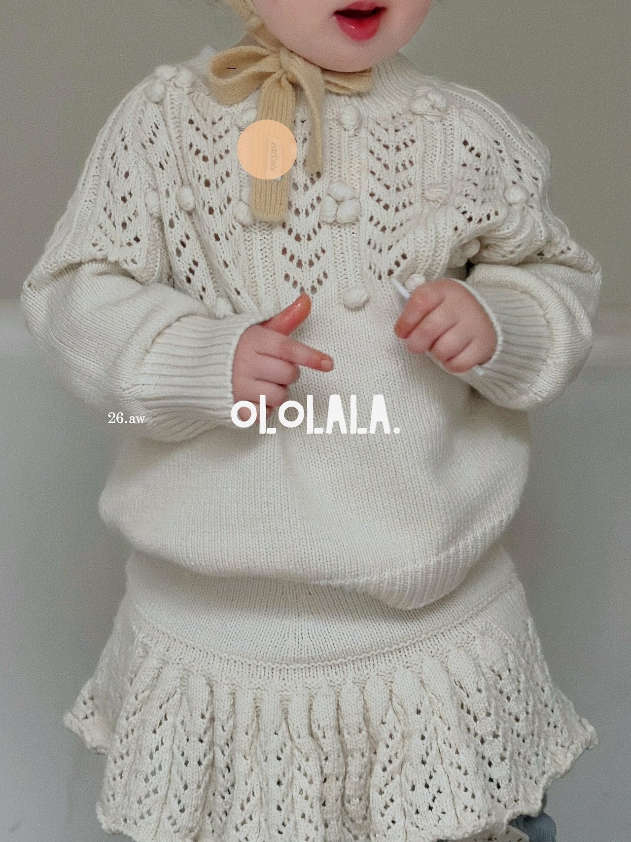 送料無料【予約】/  ぽんぽんニット上下セット /  ololala