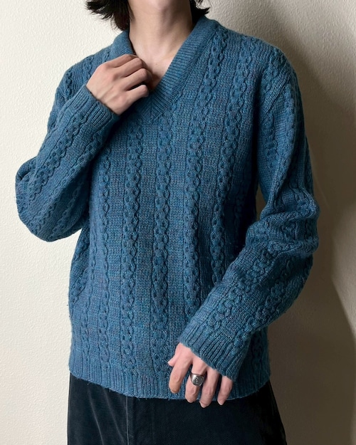 60s BRENT V-Neck Cable Knit