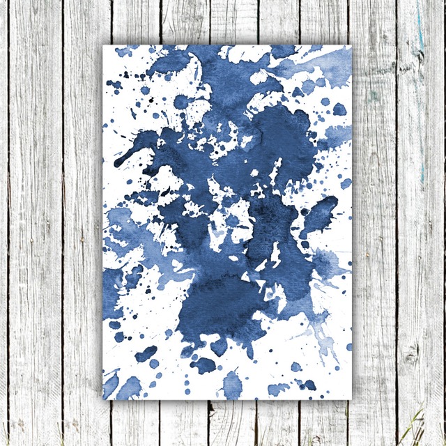 Indigo Blue Brushstroke Art 04 / 【アートポスター専門店 Aroma of Paris】[SD-000660]