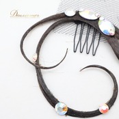 社交ダンス 小物 多美咲 タミショウ ヘアオーナメント つけ髪 つけ毛 ヘアアクセサリー オーロラ コーム デモ 競技 ダンス パーティ 発表会 ブラック系 パフォーマンス アクセサリー クリスタル エレガント おしゃれ 髪型 かわいい