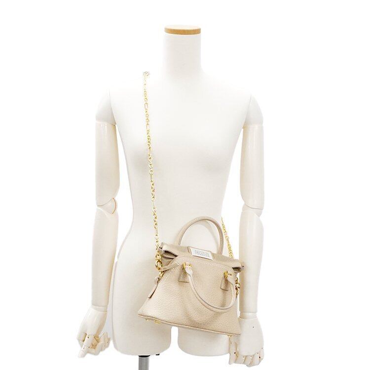 良品】Maison Margiela 5ACマイクロレザー2WAYバッグ ベージュ