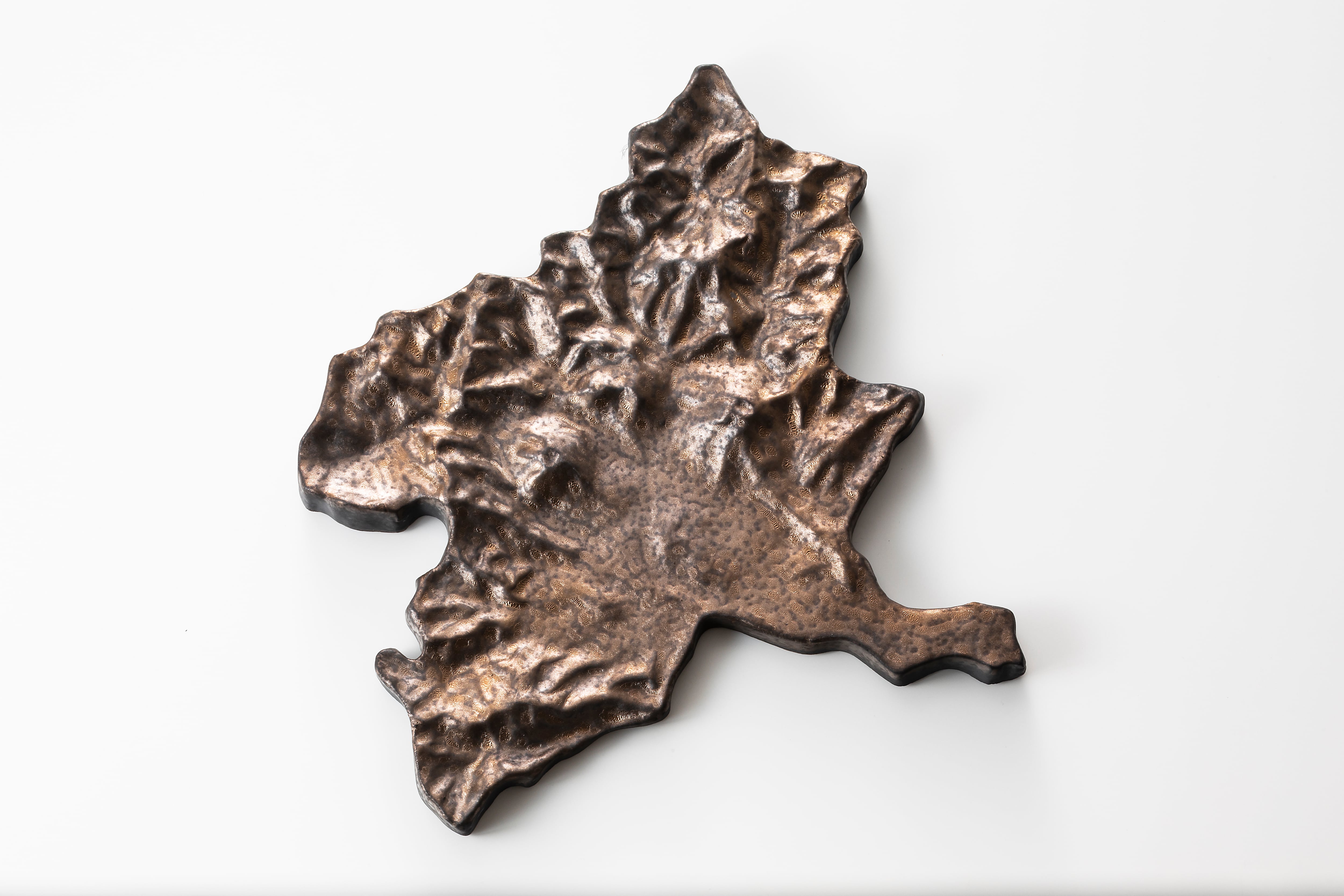 キングクルール様オーダー品　クヌギ　エサ皿 金】 ぐんまのお皿（大）高低差 ( 立体版ぐんま盛皿 ) Gunma Crane