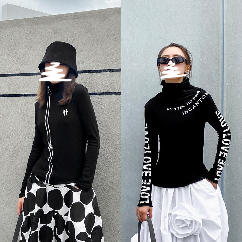 カラーシャツ レディースオータムウィンタースリムTシャツ トップス ロング 大きめサイズ スプリング 春物 秋物 冬物 ラブタオタオダレンハウス17614823365