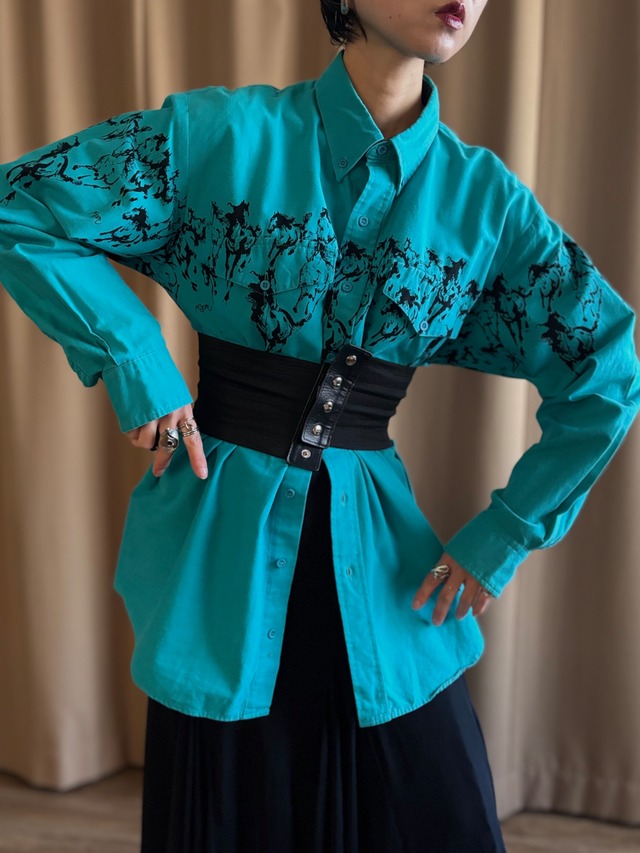 artistic horse pattern vintage shirt-5175-3