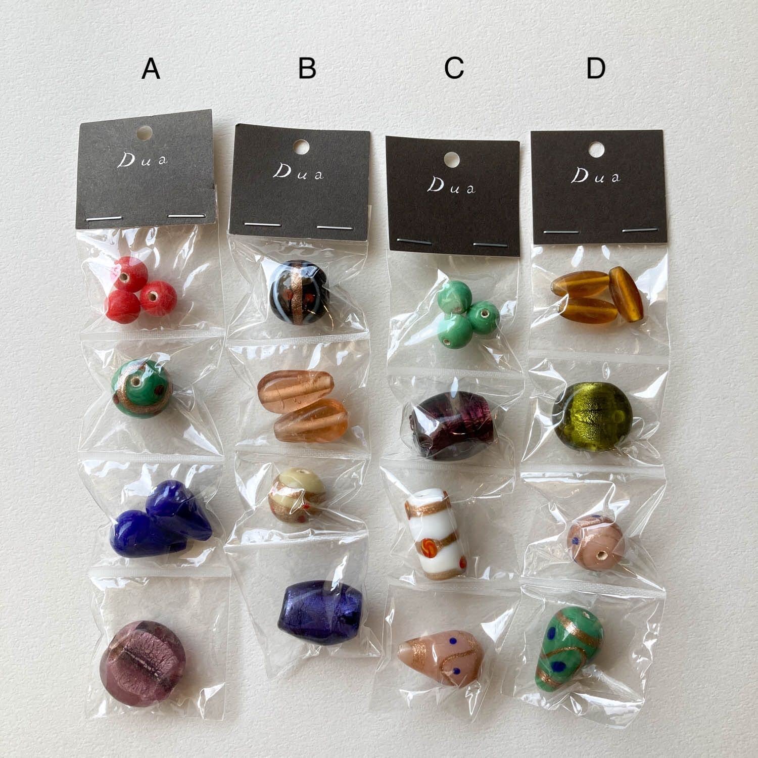 インドガラスビーズセット（4種類） | Dua-アクセサリーパーツショップ
