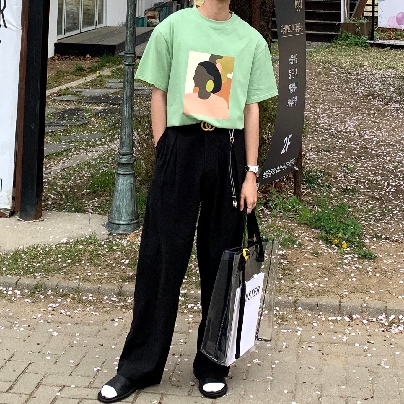 全2色 Tシャツ カットソー プリント カジュアル おしゃれ