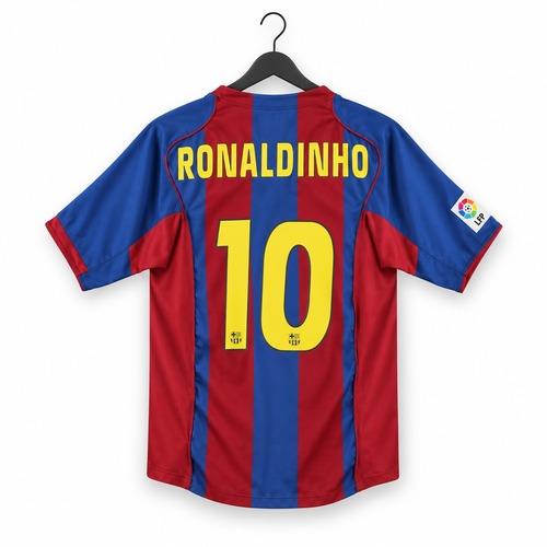 【お取り寄せ】FCバルセロナ ロナウジーニョ 2004-05 ホーム レトロ サッカーユニフォーム（レトロバージョン）
