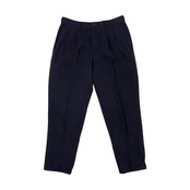 PAPAS パパス ツータック スラックスパンツ XL/ネイビー/コットン