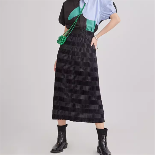 プリーツナロースカート 2color 10906