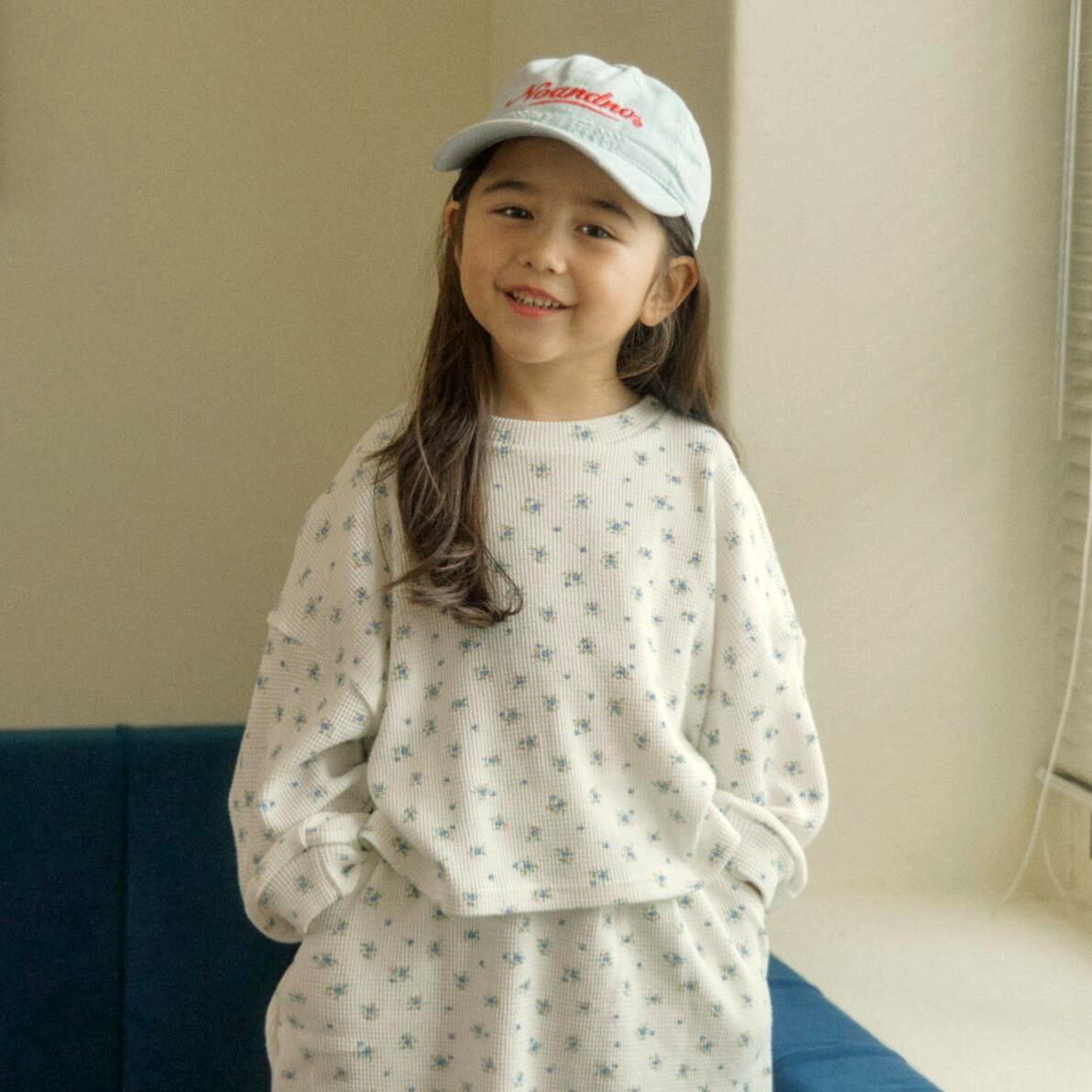 «sold out»«ジュニアサイズあり» By MiMi フラワーワッフルトップス 2colors