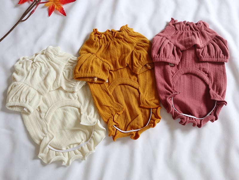 わたあめフリルトップス 3color XS ~ XL / 犬の服 犬服 ペット洋服 ドッグウェア ペット用品 小型犬 中型犬 top55